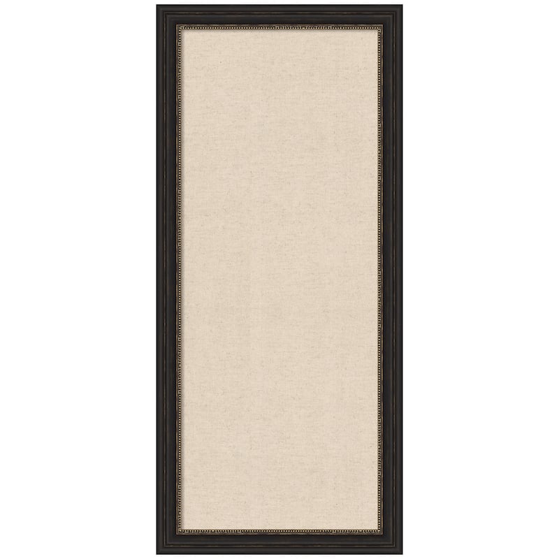 Kate and Laurel Pinboard Neutral Linen - 20x44 - Accent Bronze Narrow