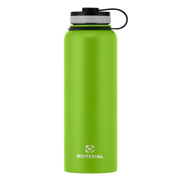 Winterial Insulated Water Bottle, 40oz, Double Walled HOT & COLD, Vacuum Sealed, Green, Thermos