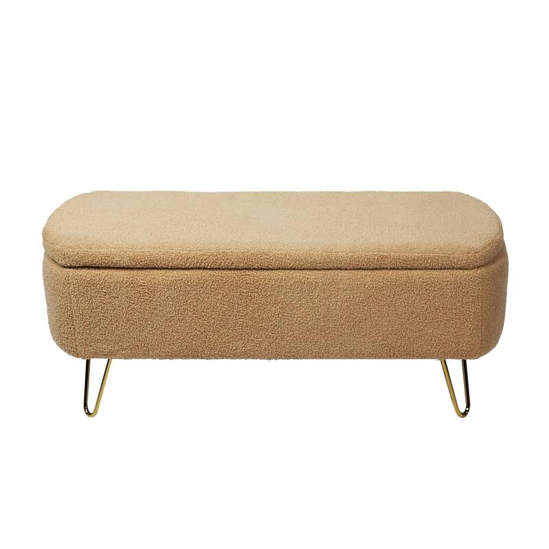 Chic Faux Fur Bench Lift-Top Storage for Bedroom & Living Room