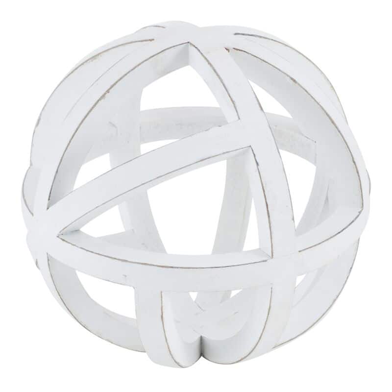 Elements White Open Weave Orb, 8 Inch