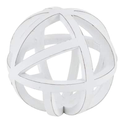 Elements White Open Weave Orb, 8 Inch