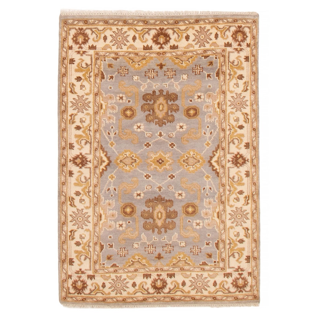 ECARPETGALLERY Hand-knotted Royal Oushak Grey Wool Rug - 4'1 x 5'11