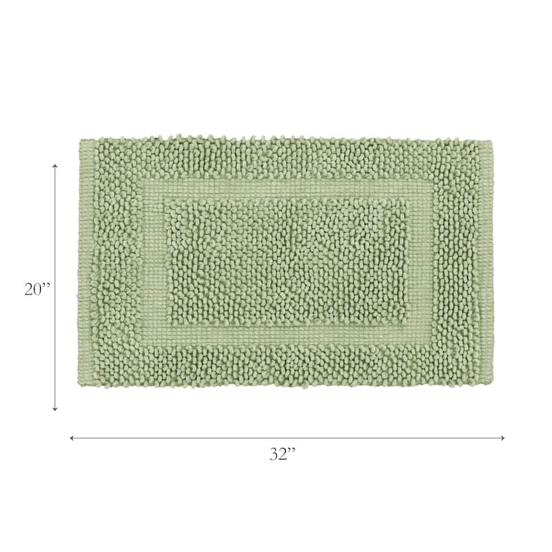 Sophie Border Ultra-plush Chenille Non-Slip Cotton Bath Mat