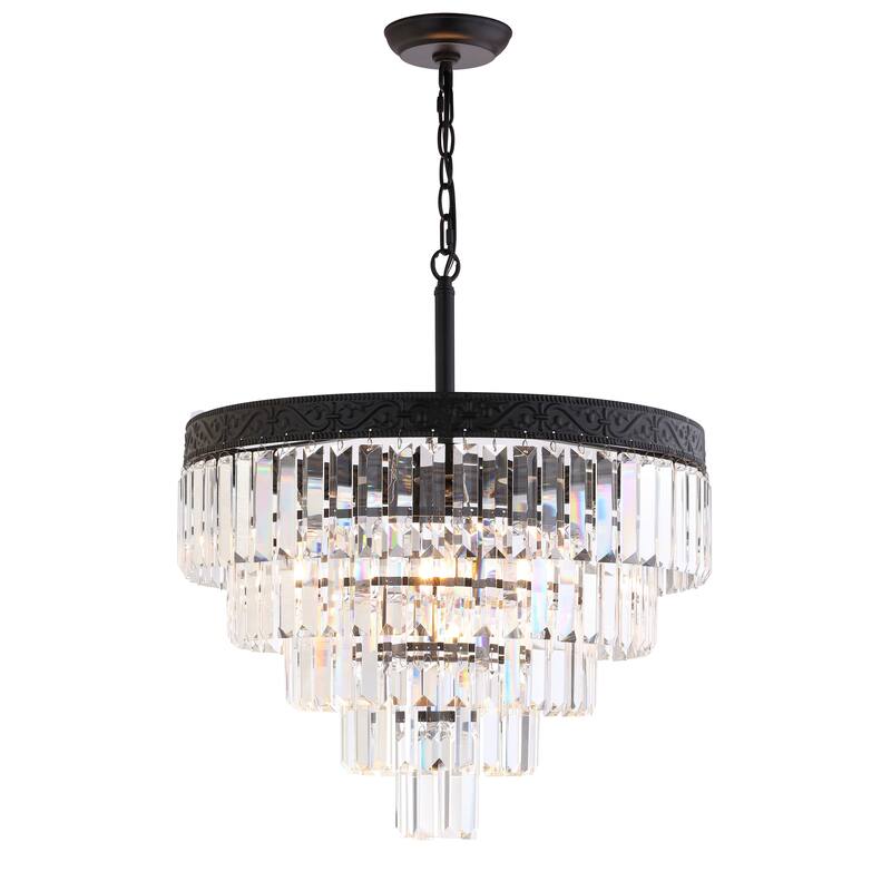Gaines Crystal LED Chandelier, Polished Nickel/Clear by JONATHAN Y