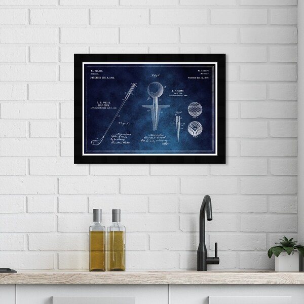 Wynwood Studio 'Golf Set Horizontal Blue Chalkboard' Sports and Teams Blue Wall Art Framed Print. Opens flyout.
