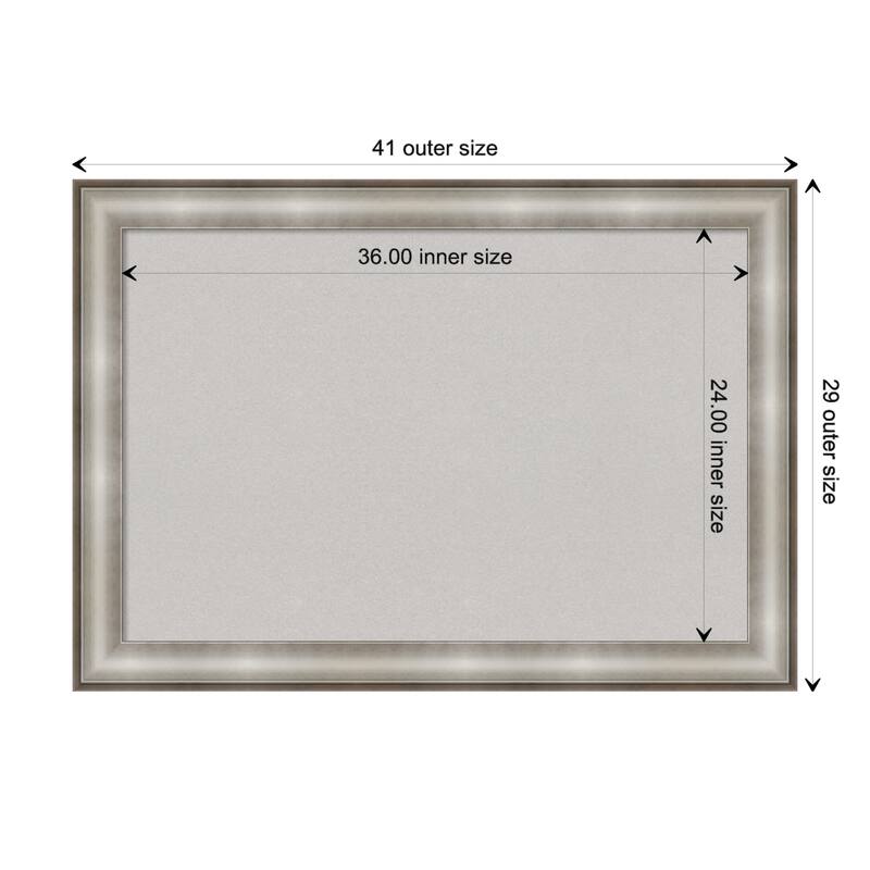 Imperial Silver Framed Grey Corkboard Bulletin Board - Imperial Silver - Board Size 36x24