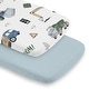 preview thumbnail 1 of 4, Sweet Jojo Designs Construction Truck Boy 2 Pack Baby Bassinet Fitted Sheets Blue Grey Green Transportation Zone Vehicles Crane