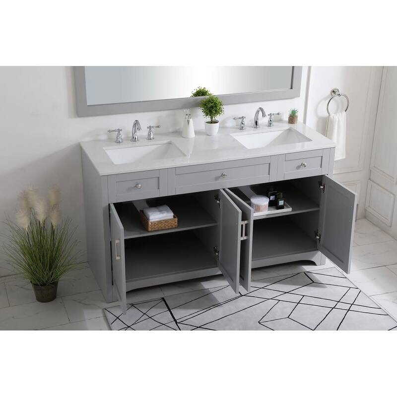 Elegant Lighting VF17060D Moore 60" Free Standing Double Basin Vanity