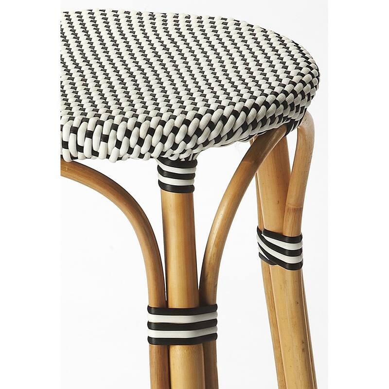 Tobias Rattan Round Bar Stool