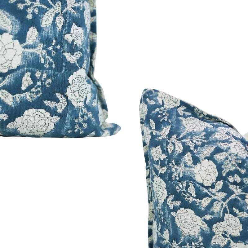 Fabdivine Handmade Block Print Cushion Cover Throw Home Décor Double Oxford Edges Pillow Case