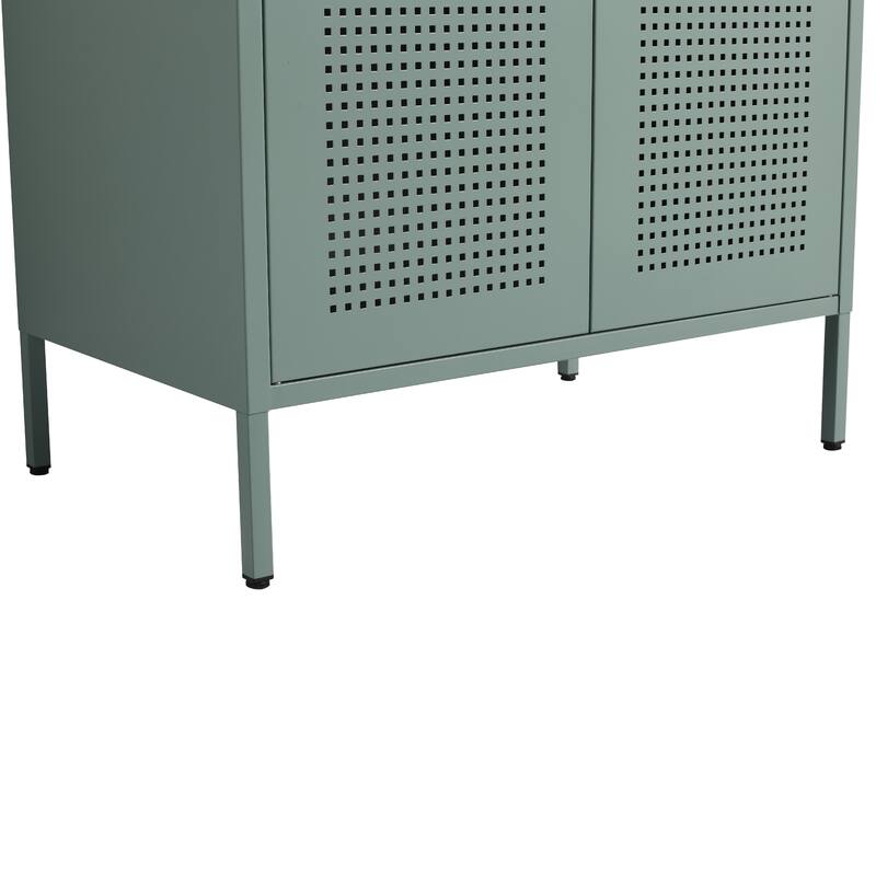 Bathroom Vanity Cabinet with Two Doors, Adjustable Storage Shelves, Cold Rolled Steel Construction (Sink Not Included)
