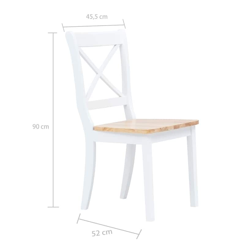 vidaXL 2/4x Dining Chairs Solid Wood Rubber Dining Room Chair Multi Colors - 17.9" x 20.5" x 35.4"