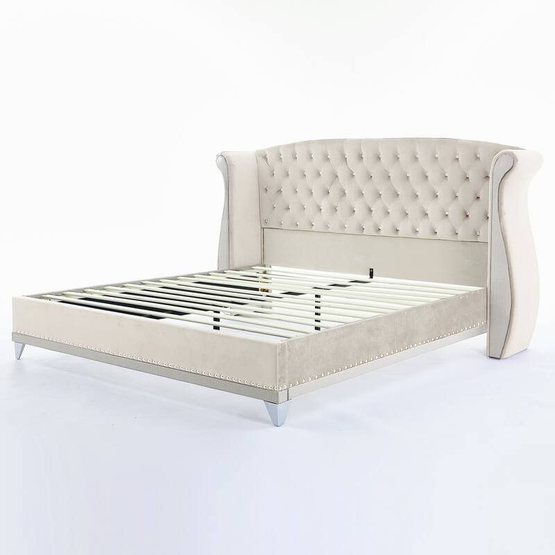 Christopher Knight Home-Eldora Upholstered Bed with Wingback