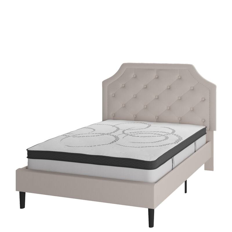 Tufted Platform Bed with 10 Inch Pocket Spring Mattress
