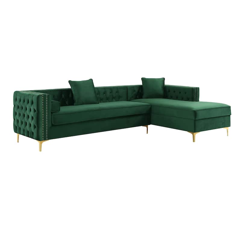 Dante Velvet Chaise Sectional Sofa