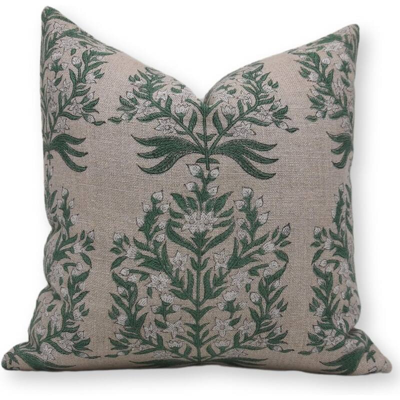 Fabdivine Linen Bohemian Block print pillow Cover - Pillow Covers - 16" x 16"