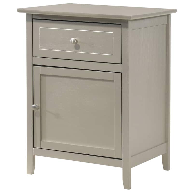 Izzy 1-drawer and Cabinet Wooden Nightstand