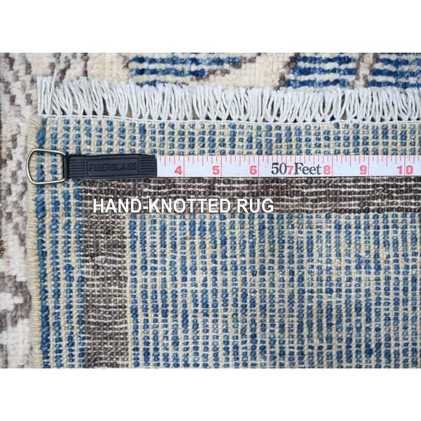 Shahbanu Rugs Cobalt Blue All Wool Peshawar with Berber Influence ...