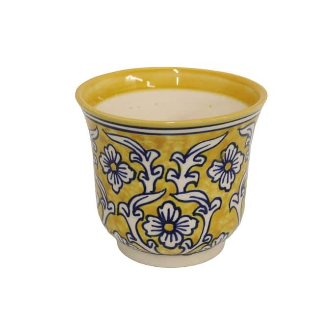 Home&Manor Ceramic Planter Yellow