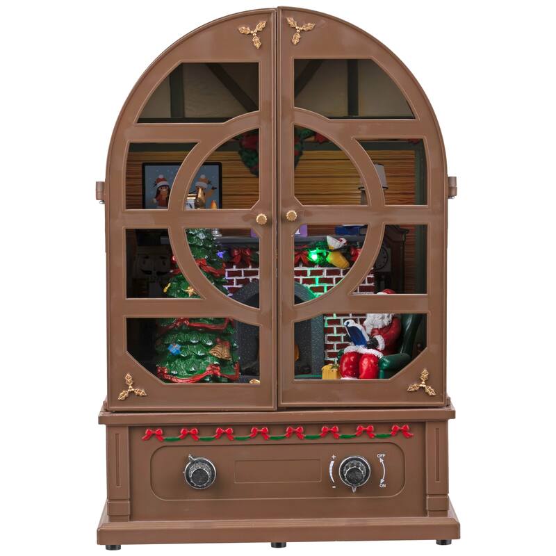 LED Lighted and Musical Retro Radio with Santa Scene Christmas Decoration - 12.5"