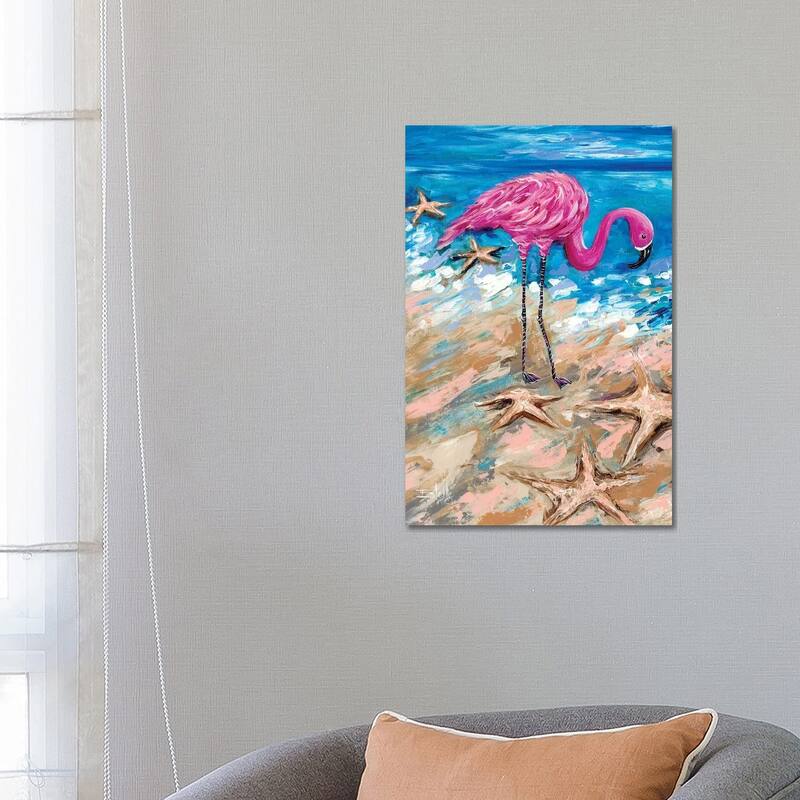 iCanvas "Flamingo of Bonaire" by Estelle Grengs Canvas Print - 26x18x1.5