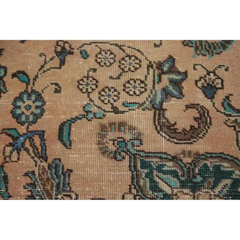 Floral Tabriz Persian Area Rug Hand-Knotted Wool Carpet - 9'6" x 12'8"