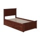 preview thumbnail 4 of 7, Madison Twin Platform Bed with Matching Footboard with 2 Drawers in Walnut