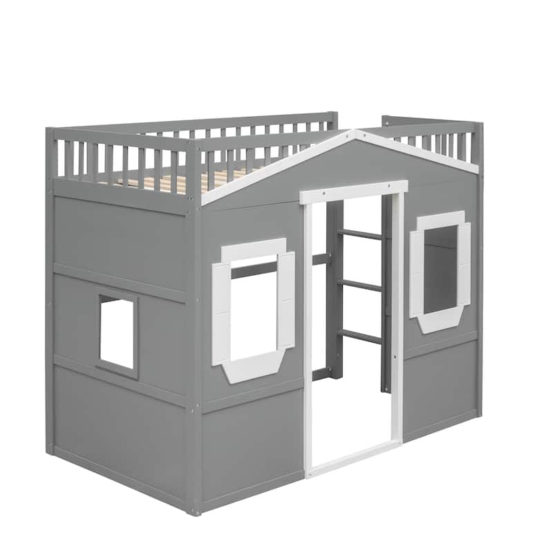 Castle Style Twin Solid Pine Loft Bed