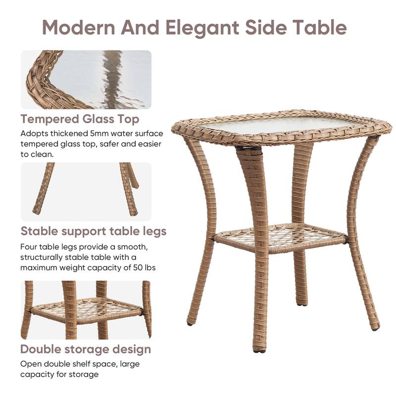 Pocassy Outdoor Sofa Chairs Table Ottoman