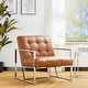 preview thumbnail 4 of 45, Glitzhome 31.50"H Mid-Century PU Leather Tufted Accent Chair Yellow-Brown