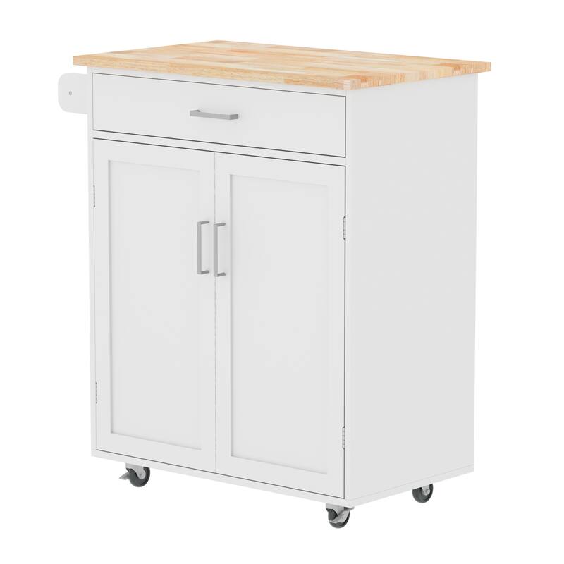 Kitchen island Rolling Trolley Cart with Towel Rack Bed Bath & Beyond