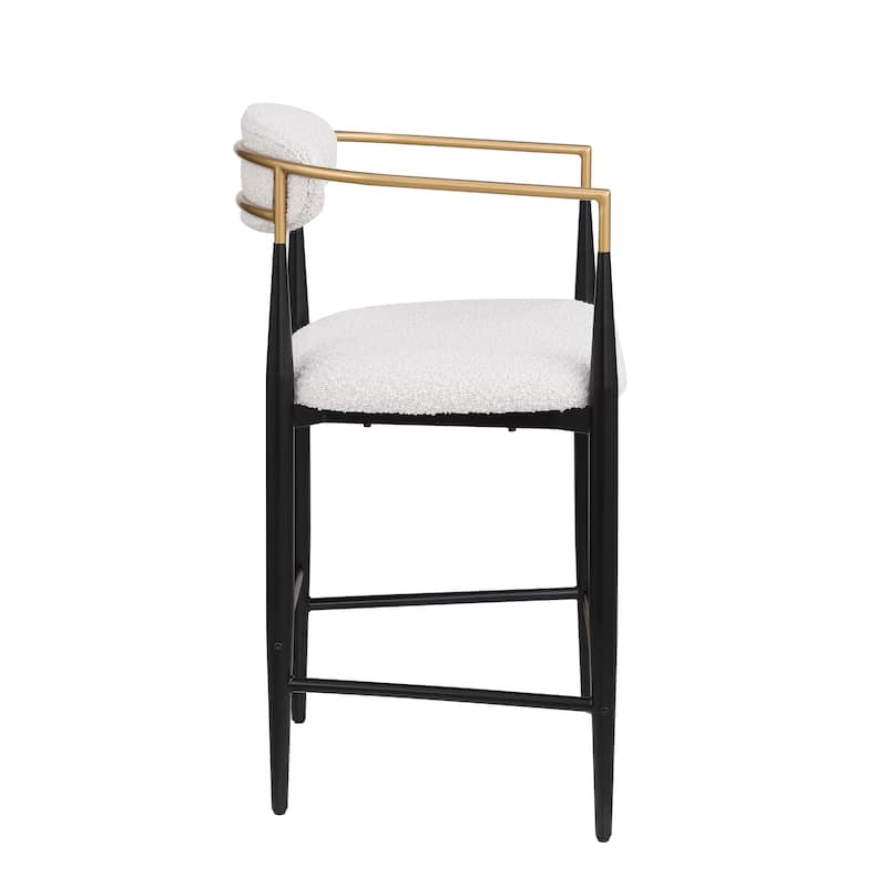 Christopher Knight Home Elmore Fabric and Iron 25-Inch Tall Counter Stools (Set of 2)