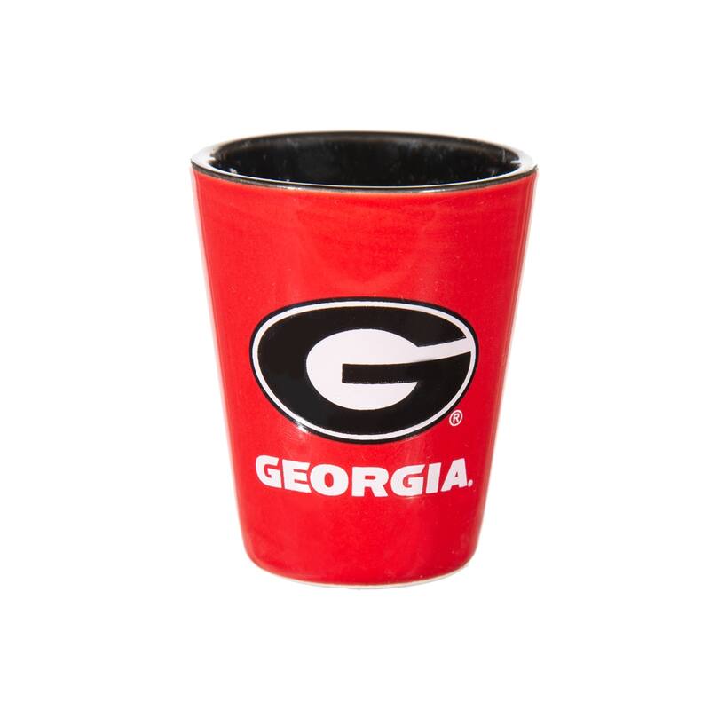4-Piece Ceramic and Glass 2 oz. Shot Glass Set, University of Georgia