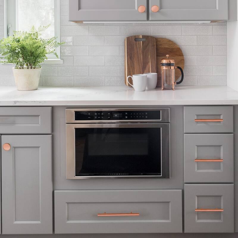 5 Inch Hole Center Copper Kitchen Cabinet Handles 100% Solid Brass Drawer Pulls (5-PACK)