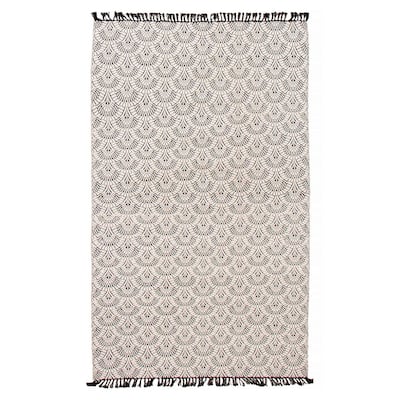ECARPETGALLERY Flat-Weave Marrakech White Wool Kilim - 4'11 x 8'2