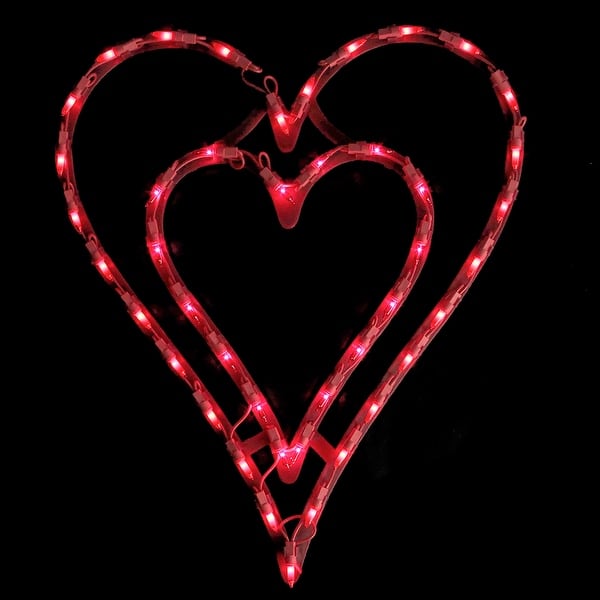 Shop 17 Lighted Valentine S Day Double Heart Window Silhouette