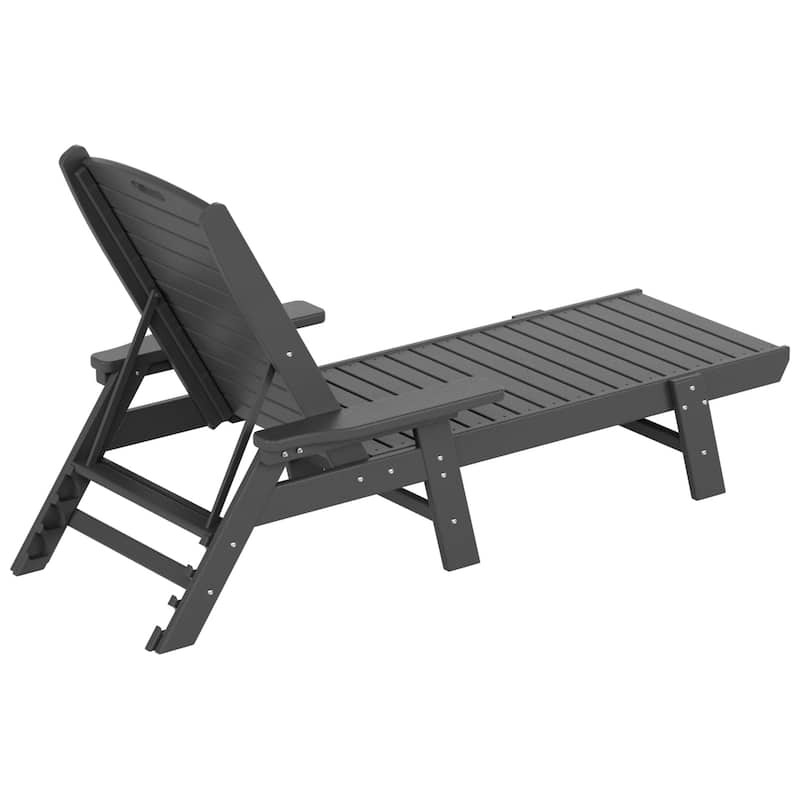 Laguna Hdpe All Weather Outdoor Patio Pool Reclining Chaise Lounge (Set Of 2)