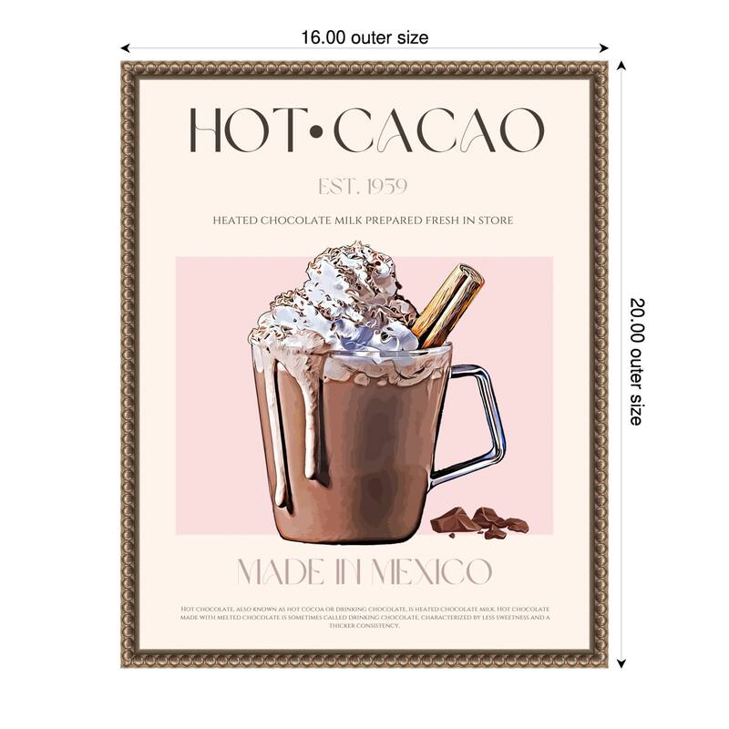 A Mug of Creamy Hot Cacao by Nazma Khokhar (16 x 20 in.), Framed Canvas Wall Art Print