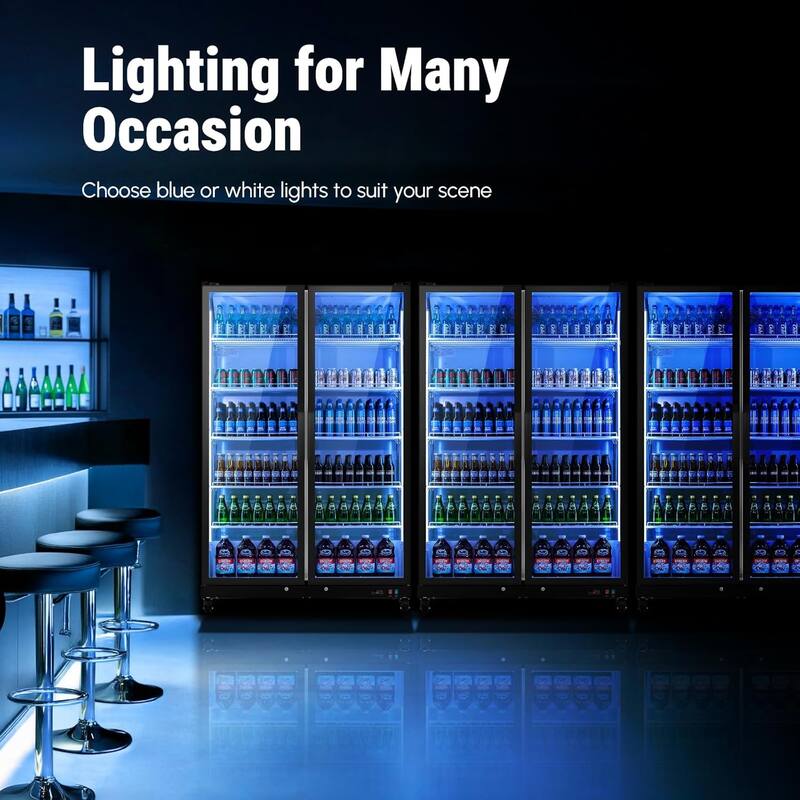 Yeego 37.79 cu.ft Commercial Beverage Display Cooler Refrigerator - 37.79 cu.ft