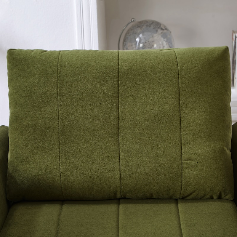 Chenille Convertible Sleeper Sofa Chair with 5-Position Backrest, Storage Basket and 440lb Capacity
