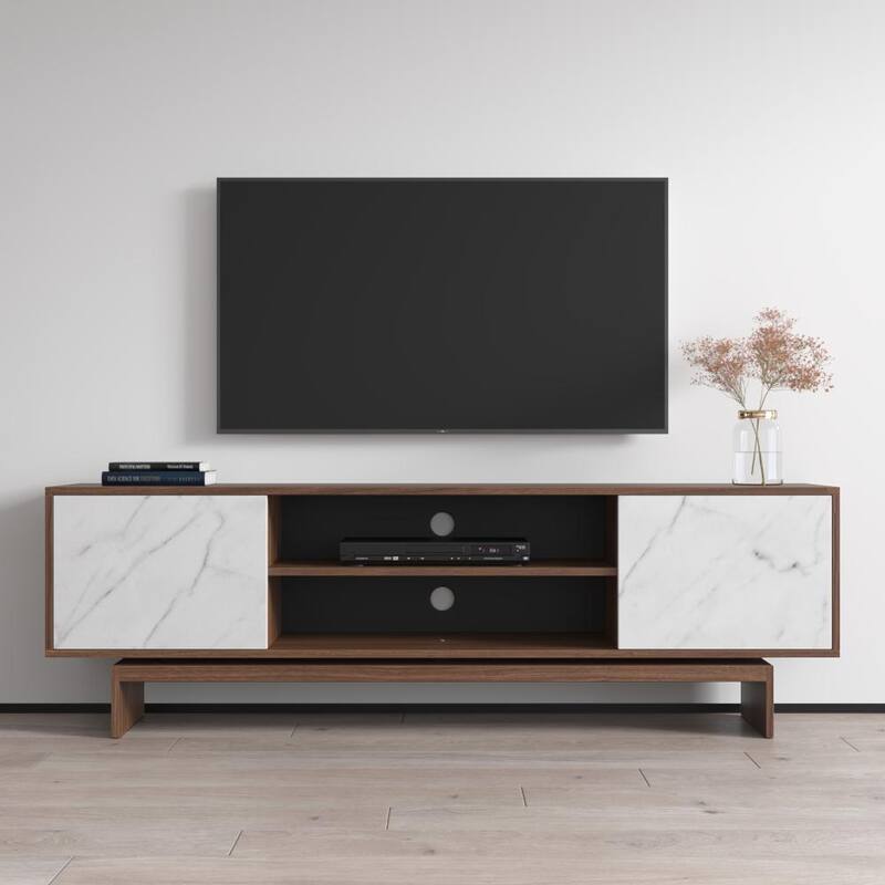 Gram TV Stand - Walnut/White