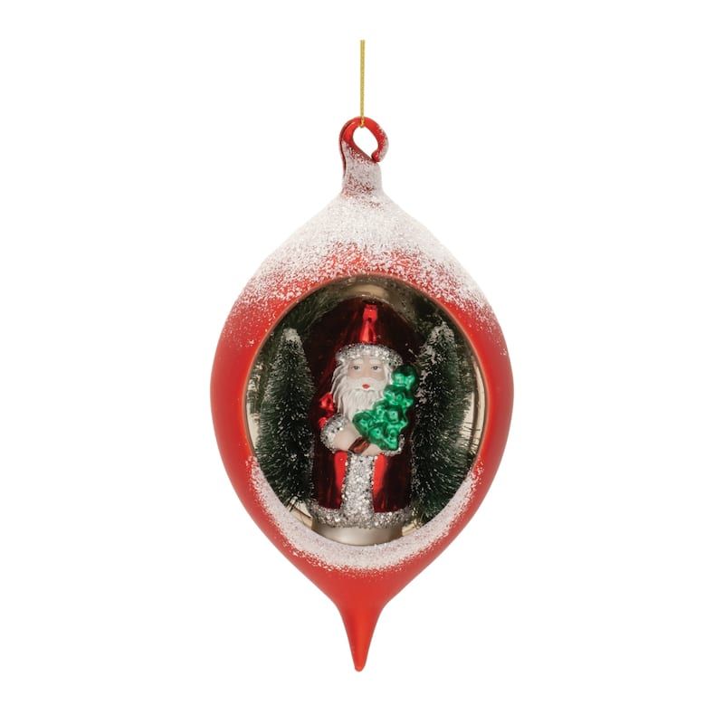 Snowman and Santa Mercury Glass Christmas Ornaments - 7" - 6ct