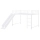 preview thumbnail 16 of 18, White Twin over Twin Size Metal Bunk Bed with Slide & Guardrails