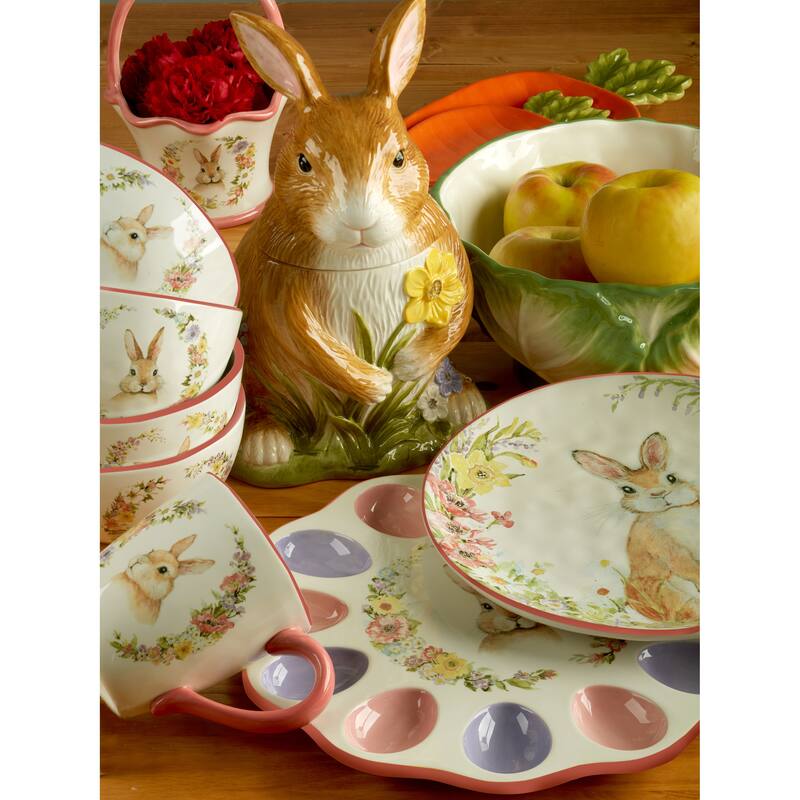 Certified International Easter Garden Rectangular Tray, 14.25" X 10.5" - 14.25" x 10.5" x 1.25"