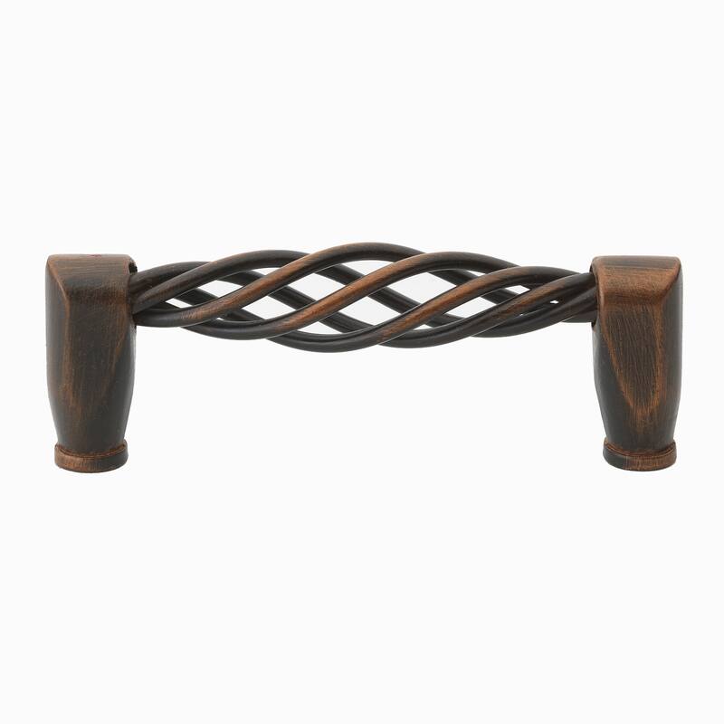 GlideRite 3-3/4-inch Screw Center Twisted Birdcage Cabinet Hardware Pull - Rustic Bronze (Pack of 10)