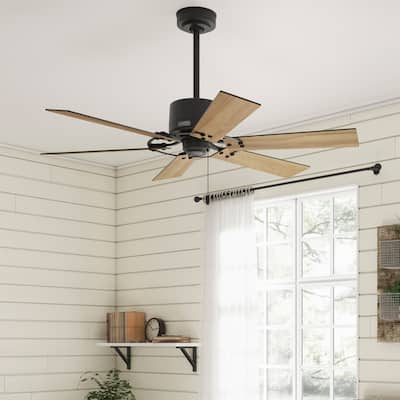 Hunter 52" Gilrock Windmill Ceiling Fan and Pull Chain - Industrial, Modern Farmhouse