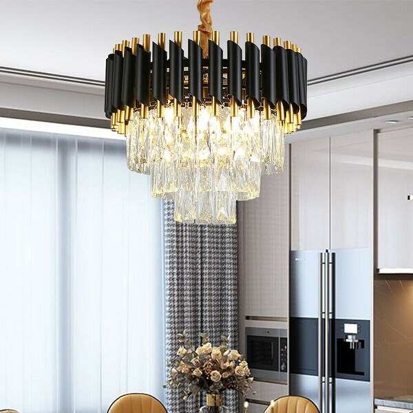 Modern Luxury 3-Tier K9 Crystal Chandelier with Adjustable Modern Luxury 3-Tier K9 Crystal Chandelier with Adjustable