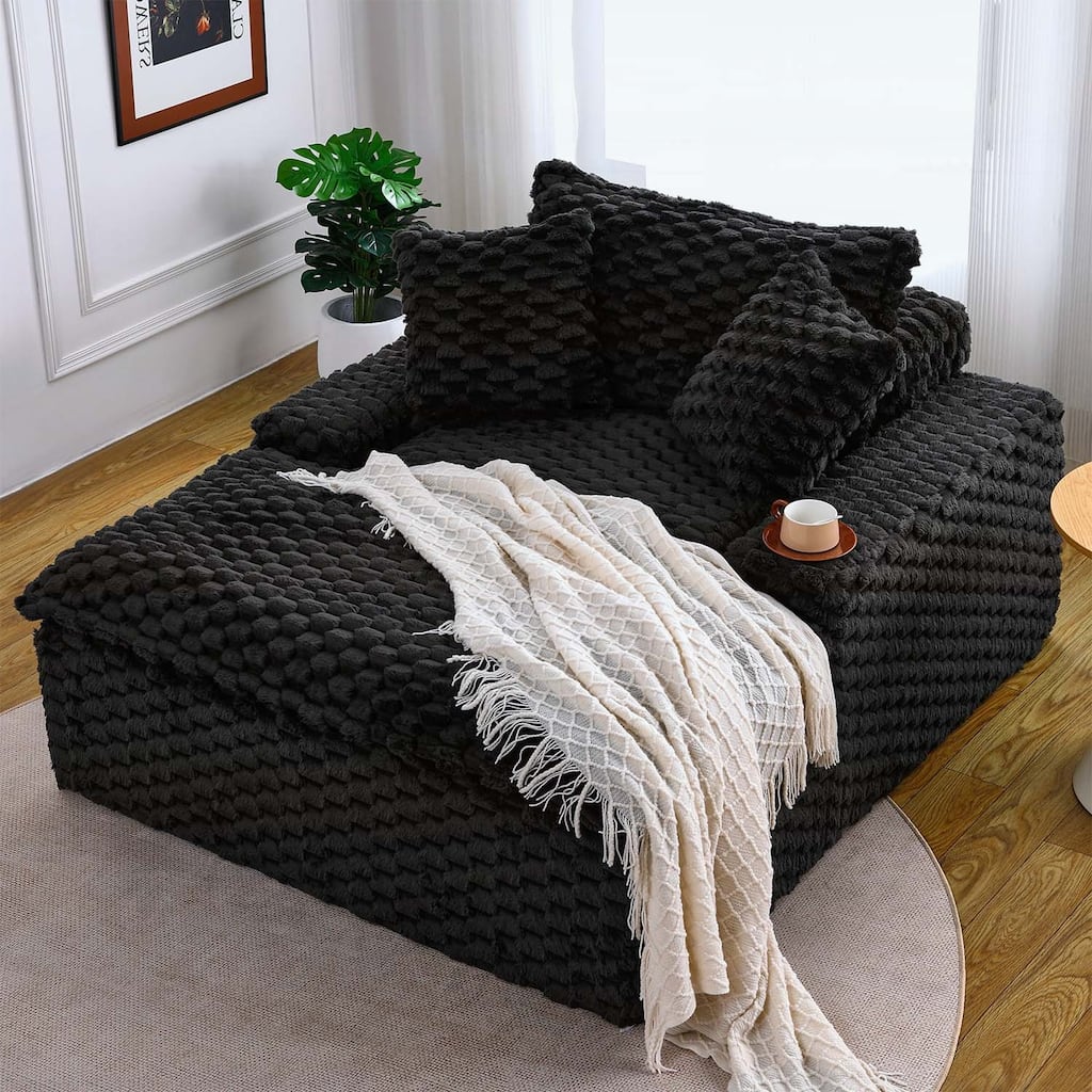 51-Inch Comfort-Bearing Sofa with Two Pillows and One Backrest,Ideal for Bedrooms and Living Rooms in Various Styles