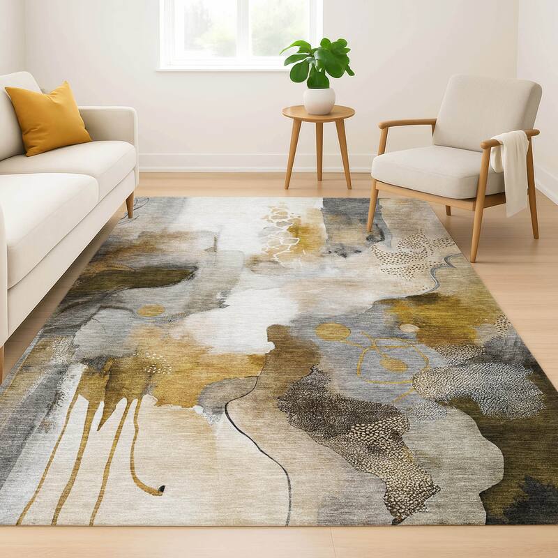 Premium Washable Super Soft Abstract Contemporary Mayfield Rug
