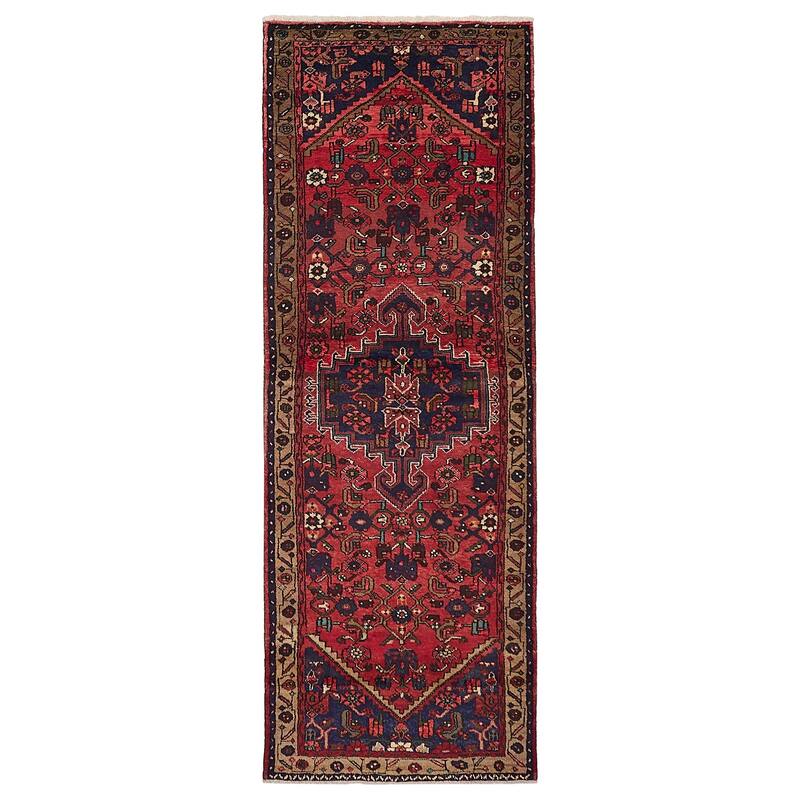 ECARPETGALLERY Hand-knotted Andelz Red Wool Rug - 3'3 x 9'8